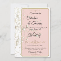 Elegante Pearl Gold Script Wedding Romantische Par