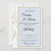 Elegante Pearl Gold Script Wedding Romantische Par Kaart (Voorkant)