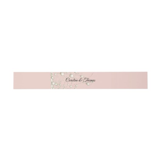 Elegante Pearl Gold Script Wedding Romantische Par Uitnodigingen Wikkel (Vlak)