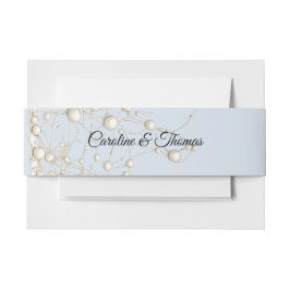 Elegante Pearl Gold Script Wedding Romantische Par Uitnodigingen Wikkel