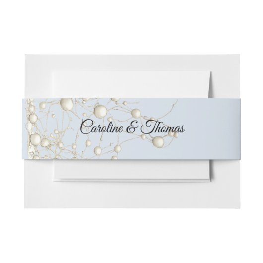 Elegante Pearl Gold Script Wedding Romantische Par Uitnodigingen Wikkel (Voorkant Voorbeeld)