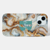 Elegante Pearl Golden Agate Custom Monogram Case-Mate iPhone Case (Achterkant (horizontaal))