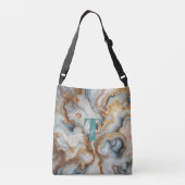 Elegante Pearl Golden Agate Custom Monogram Crossbody Tas (Achterkant)