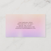 Elegante Pearl Iridescence Holographic Pastel Visitekaartje (Achterkant)