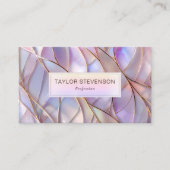 Elegante Pearl Iridescence Holographic Pastel Visitekaartje (Voorkant)