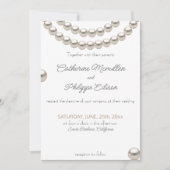 Elegante Pearl String bruiloft uitnodiging (Voorkant)