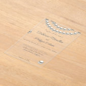 Elegante Pearl String bruiloft uitnodiging acryl (Laagn)