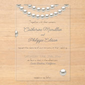 Elegante Pearl String bruiloft uitnodiging acryl (Voorkant)