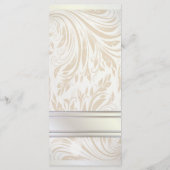 Elegante Pearl White Wedding Receptie Diner Menu (Achterkant)