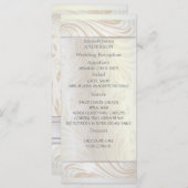 Elegante Pearl White Wedding Receptie Diner Menu (Voorkant / Achterkant)