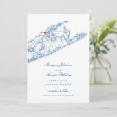 Elegante Peconic Bay Yacht Club Bruiloft Save The Date (Staand voorkant)