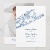 Elegante Peconic Bay Yacht Club Bruiloft Save The Date (Voorkant / Achterkant)