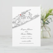 Elegante Peconic Bay Yacht Club Bruiloft Save The Date (Staand voorkant)