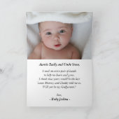 Elegante peetouders voorstel Floral 2 foto Kaart (Binnen)