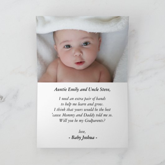 Elegante peetouders voorstel Floral 2 foto Kaart (Binnen)