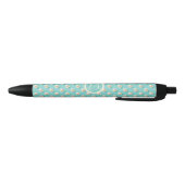 Elegante pen met teal parelmoer ontwerp en monogra (Bodem)