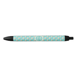 Elegante pen met teal parels en monogram ontwerp