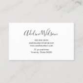 Elegante penseelstreek en faux glitter visitekaartje (Achterkant)