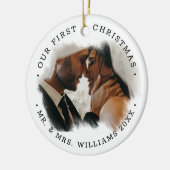 Elegante penseelstreek-overlayfoto | Mijnheer & Me Keramisch Ornament (Links)