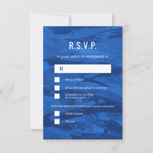 Elegante penseelstreken & ster van David Bar Mitsw RSVP Kaartje (Voorkant)