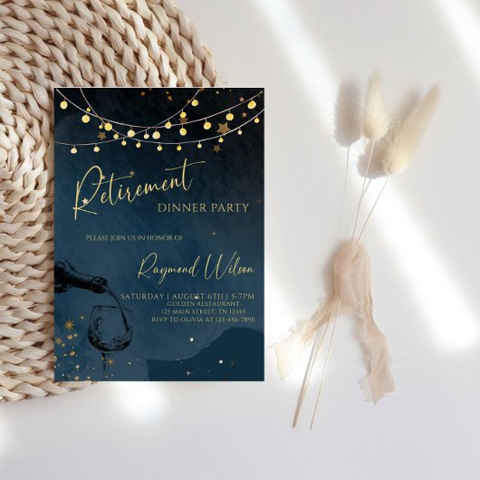 Elegante Pensioen Dinner Party Kaart