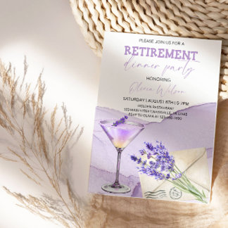 Elegante Pensioen Dinner Party Kaart