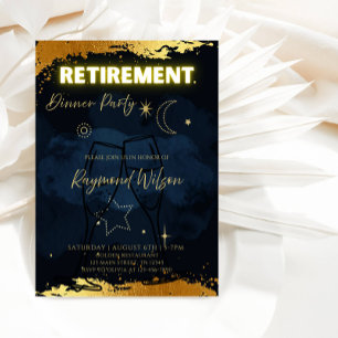Elegante Pensioen Dinner Party Kaart