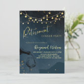 Elegante Pensioen Dinner Party Kaart (Staand voorkant)