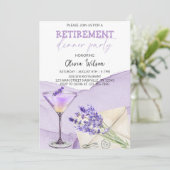 Elegante Pensioen Dinner Party Kaart (Staand voorkant)