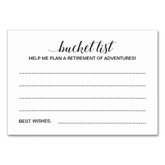 Elegante Pensioen Partij Emmer Lijst Idee Kaarten (Voorkant)