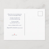 Elegante Pensioen Partij Marine Blauw Goud Agaat Uitnodiging Briefkaart (Achterkant)