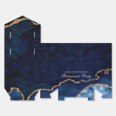 Elegante Pensioen Partij Marine Blauw Goud Custom Bedankdoosjes (Ongevouwen)