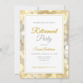 Elegante Pensioenpartij Gouden Bokeh Kaart (Voorkant)