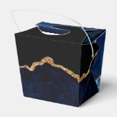 Elegante Pensioenpartij Navy Blue Gold Fortune Bedankdoosjes (Achterkant)