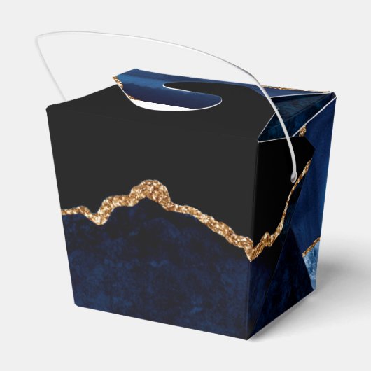 Elegante Pensioenpartij Navy Blue Gold Fortune Bedankdoosjes (Achterkant)