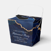 Elegante Pensioenpartij Navy Blue Gold Fortune Bedankdoosjes (Voorkant Zijde)