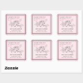 Elegante Peony Bliss Soy Wax Candle Business Stick Vierkante Sticker (Vel)