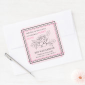 Elegante Peony Bliss Soy Wax Candle Business Stick Vierkante Sticker (Envelop)