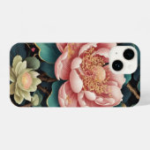 Elegante Peony Blossom Botanische Kunst iPhone Hoesje (Achterkant horizontaal)