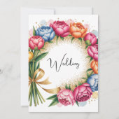 Elegante Peony Bouquet Trouwdouche Kaart (Achterkant)