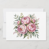 Elegante Peony Floral Wedding Save the Date Kaart (Achterkant)