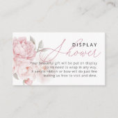 Elegante Peony Flower Script Display Shower Informatiekaartje (Voorkant)