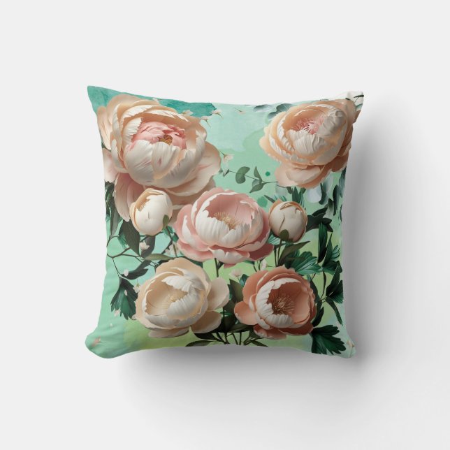 Elegante Peony Sierkussen Bloemen Home Decor (Voorkant)