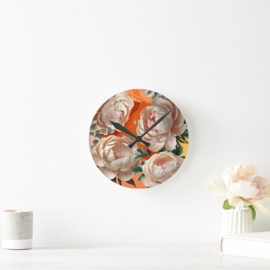 Elegante Peony Sierkussen Bloemen Home Decor Ronde Klok (Huis)