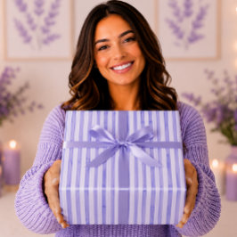 Elegante Periwinkle Blauwe Aquarel Strepen Cadeaupapier