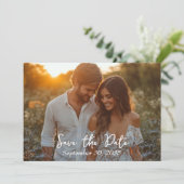 Elegante Periwinkle Blue Moderne minimalistische b Save The Date (Staand voorkant)