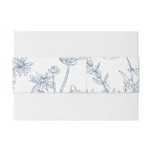 Elegante Periwinkle Blue Wildflower bruiloft Uitnodigingen Wikkel (Achterkant Voorbeeld)