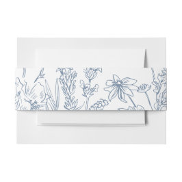 Elegante Periwinkle Blue Wildflower bruiloft Uitnodigingen Wikkel