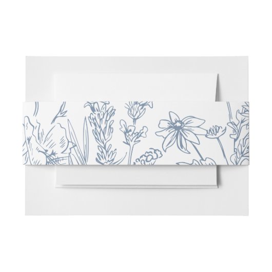 Elegante Periwinkle Blue Wildflower bruiloft Uitnodigingen Wikkel (Voorkant Voorbeeld)