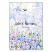 Elegante Periwinkle Clematis bruiloft Kaart (Achterkant)